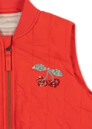 Konges Sløjd Juno bodywarmer fiery red winddicht kids