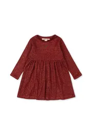 Konges Sløjd Roli jurk Red Dahlia katoen met lurex