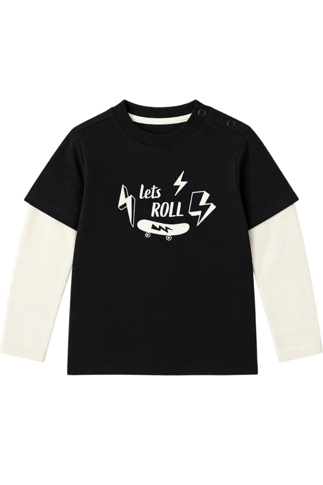 4PRESIDENT Kenzo longsleeve skateprint katoen zwart
