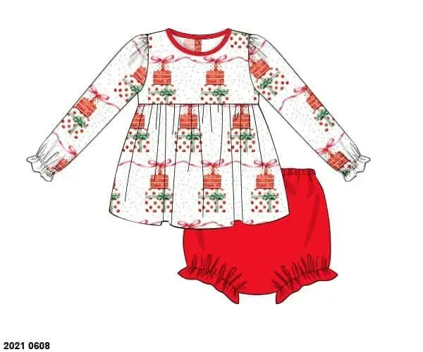 Busy Bee Smocks Watercolor Presents Set 6M Gebreid