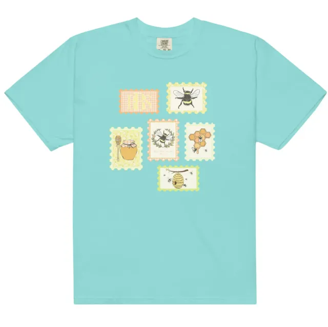 Busy Bee Smocks BBS Front Stamp T-shirt Chalky Mint M bedrukt
