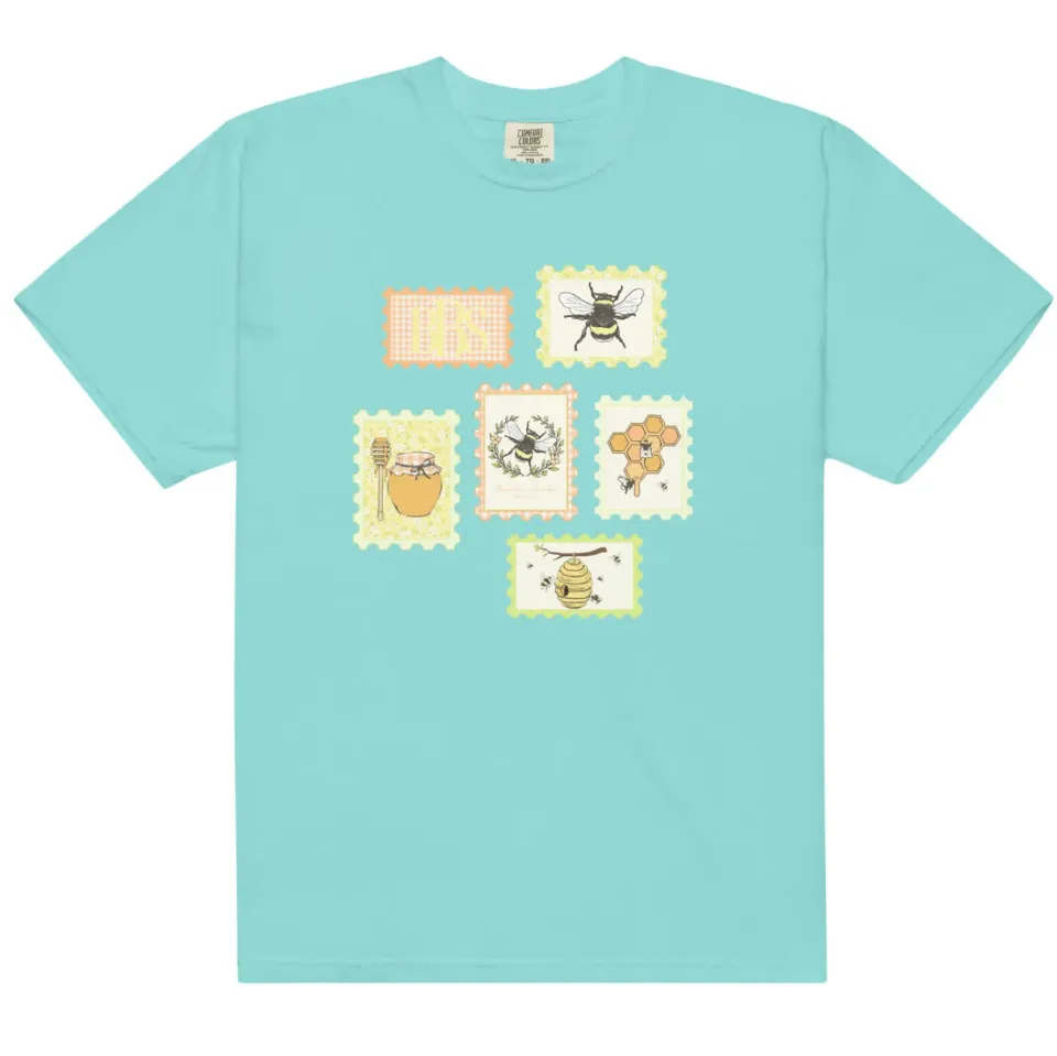 Busy Bee Smocks BBS Front Stamp T-shirt Chalky Mint M bedrukt