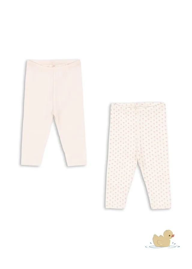 Konges Sløjd Bello leggings punto rosa 2-pack biokatoen