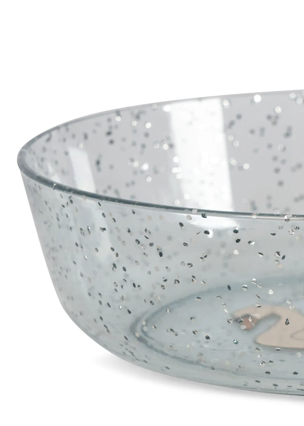 Konges Sløjd Sparkly kinderservies swan blue 3-delig glitter