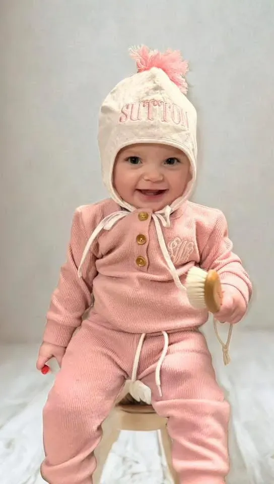 Busy Bee Smocks Comfy Cozy Joggers joggingset roze zonder mono