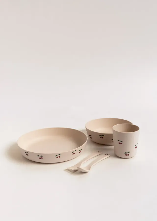 Konges Sløjd kinderservies cherry 5-delig plastic