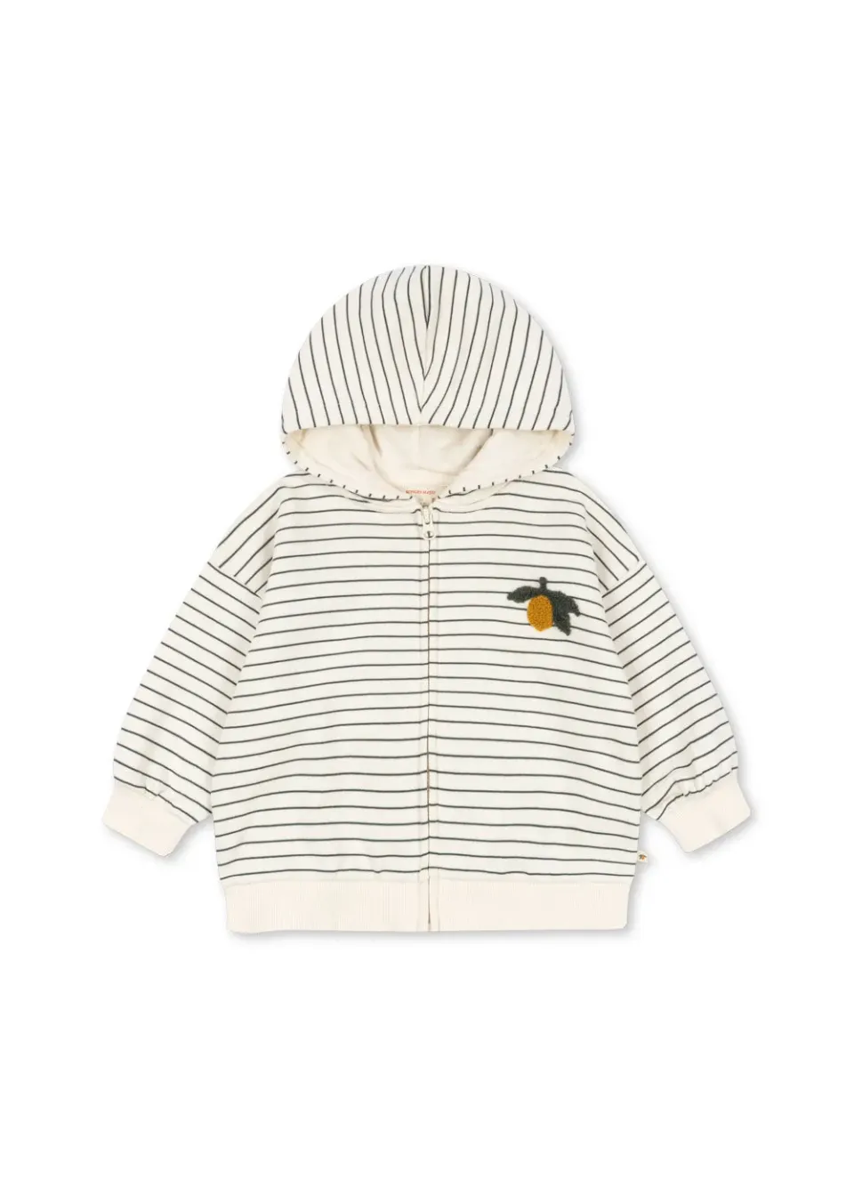 Konges Sløjd Amio Zip hoodie cilantro stripe biokatoen