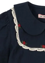 Konges Sløjd Emmy blouse donkerblauw biokatoen