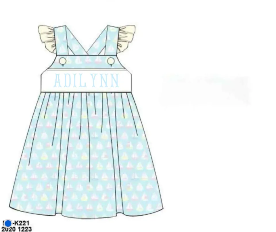 Busy Bee Smocks St. Augustine jurk 5 Adilynn geborduurd