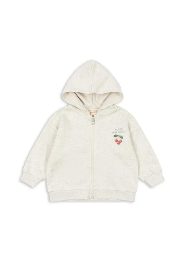 Konges Sløjd Loupy Zip Hoodie off white melange biokatoen