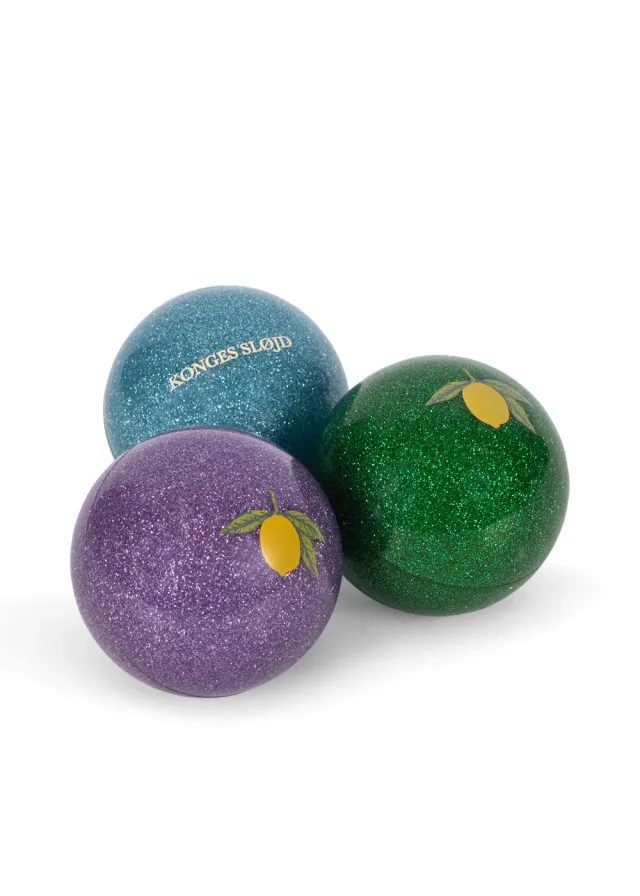 Konges Sløjd Blue sparkly ballen 3-pack 7 cm
