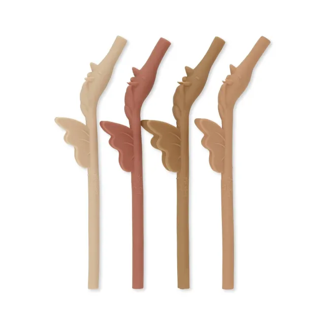 Konges Sløjd siliconen rietjes 4-pack rose mix