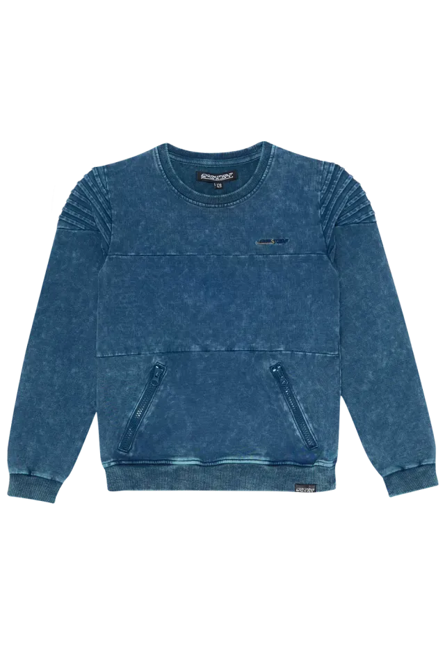4President Nick sweater blauw ritszakken jongens