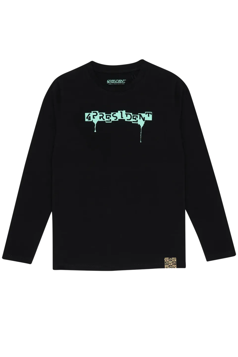 4PRESIDENT Alan Black longsleeve jongens zwart katoen