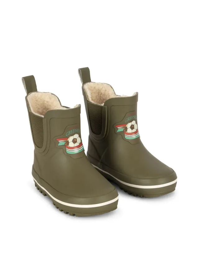 Konges Sløjd Roi Fleece Regenlaarzen Winter Moss Gevoerd