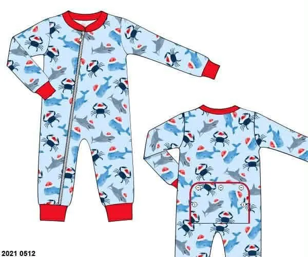 Busy Bee Smocks Coastal Christmas boxpakje jongens 3M knit