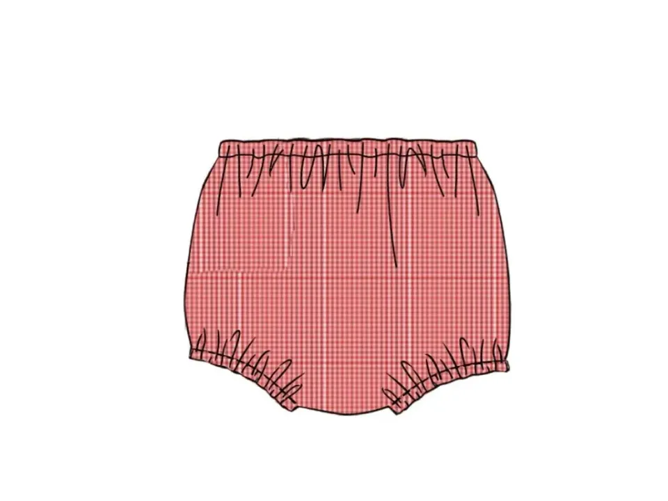 Busy Bee Smocks Boys Mix Match Red Gingham luierbroekje 6M