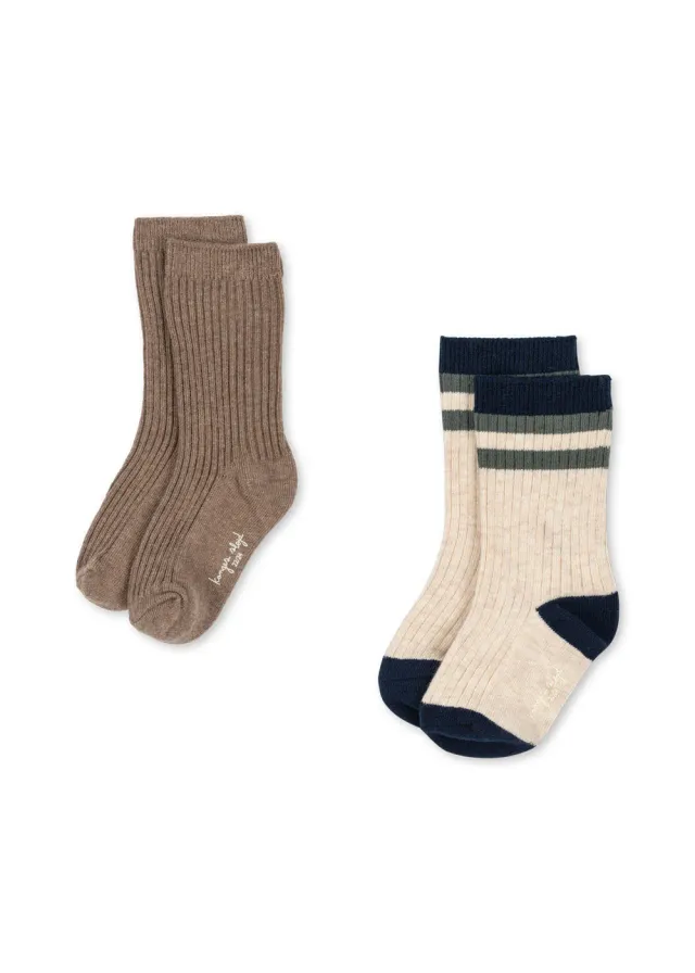 Konges Sløjd sokken 2-pack navy stripe biokatoen