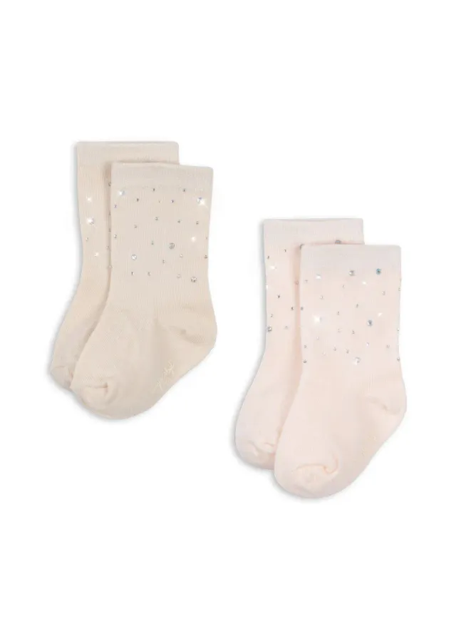 Konges Sløjd pailletten sokken 2-pack creole pink katoen