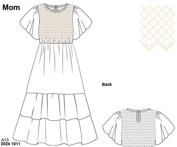 Busy Bee Smocks Hattie's Heirloom maxi-jurk mom XS