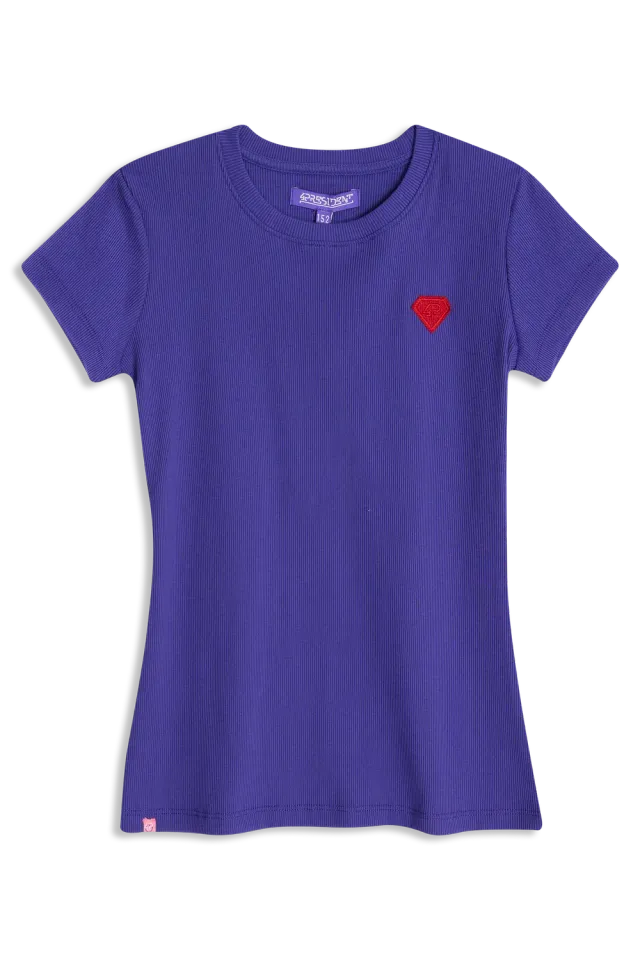 4PRESIDENT Netta Purple t-shirt paars ribstof