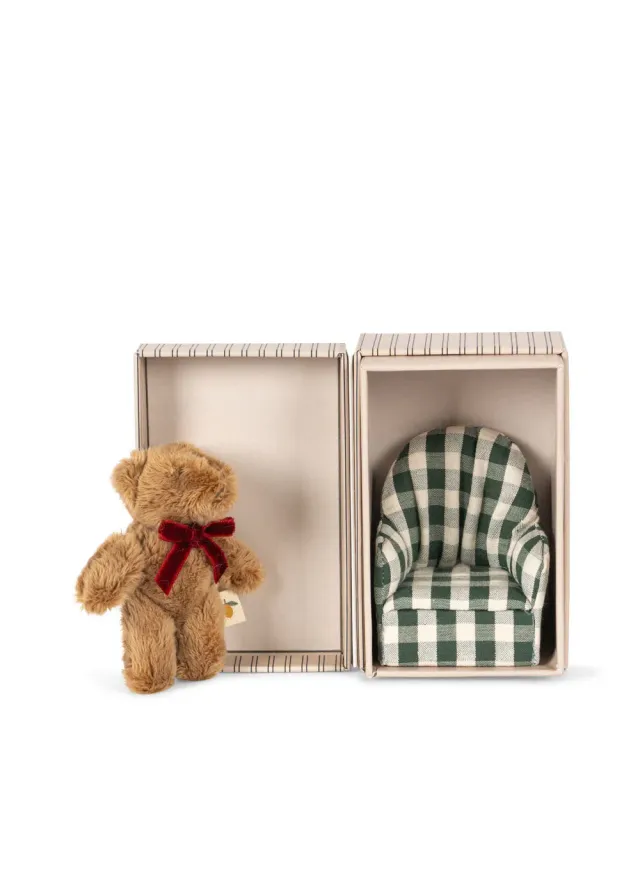 Konges Sløjd Kalle teddybeer green check mini