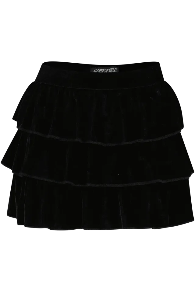 4PRESIDENT Alaina Black rokje zwart velvet