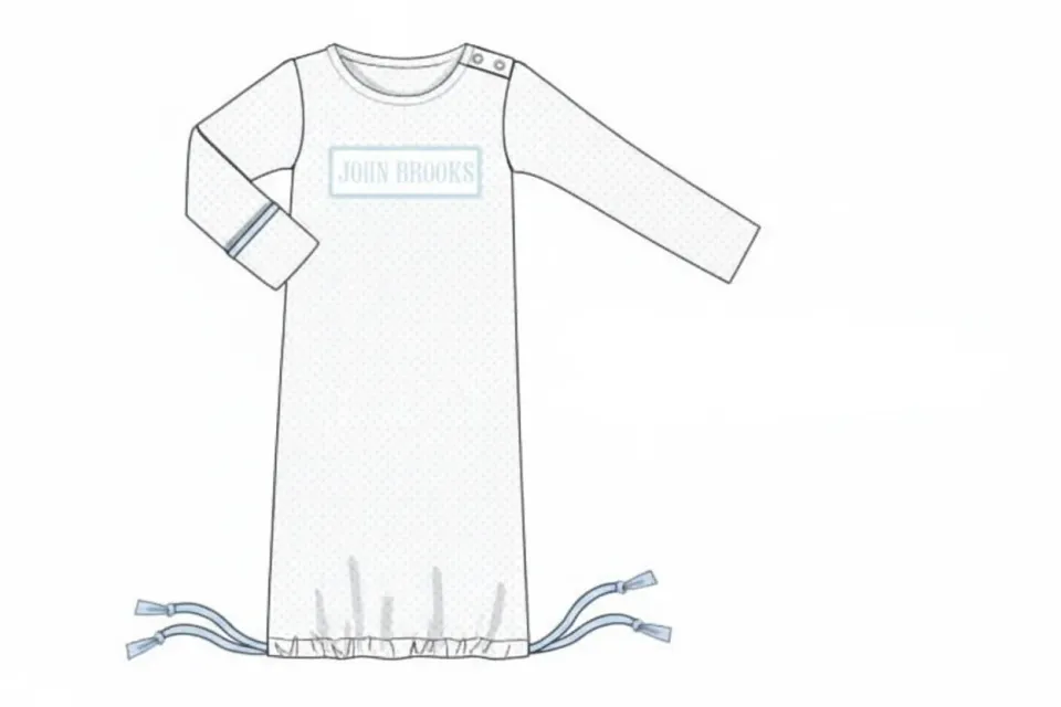Busy Bee Smocks Sibling Name Bitty Dot nachthemdje NB John