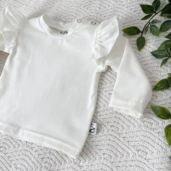 SODA FASHION Ruffle shirt off white lange mouw