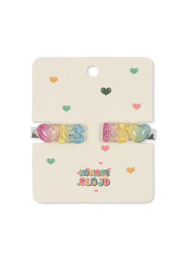 Konges Sløjd glitter haarclips rainbow set van 2