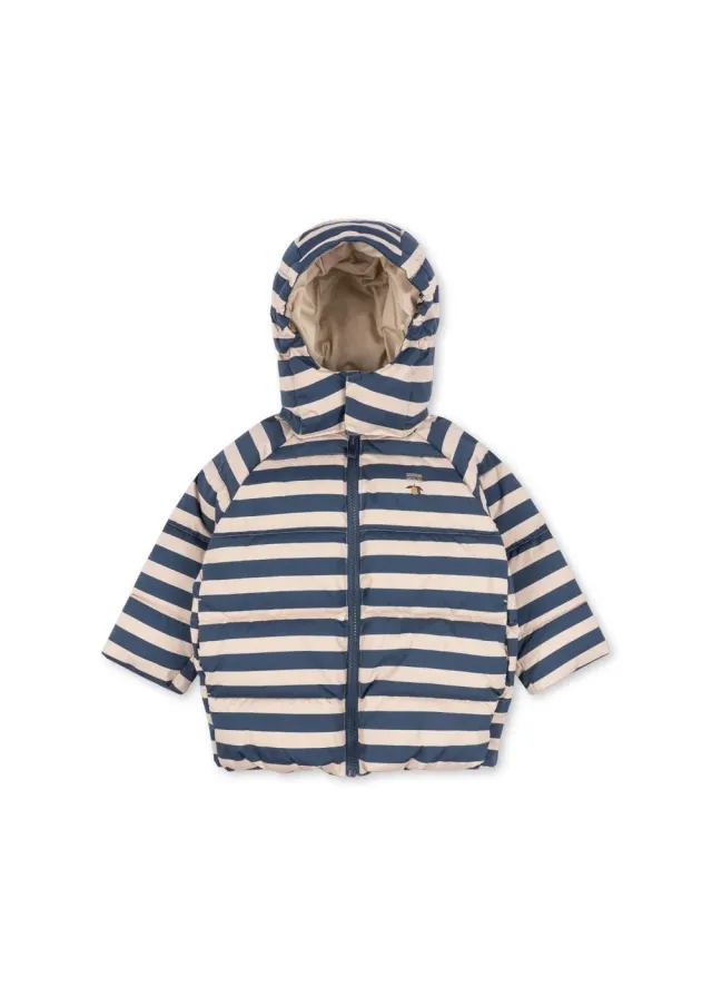 Konges Sløjd Nuka winterjas bleu noir stripe waterdicht