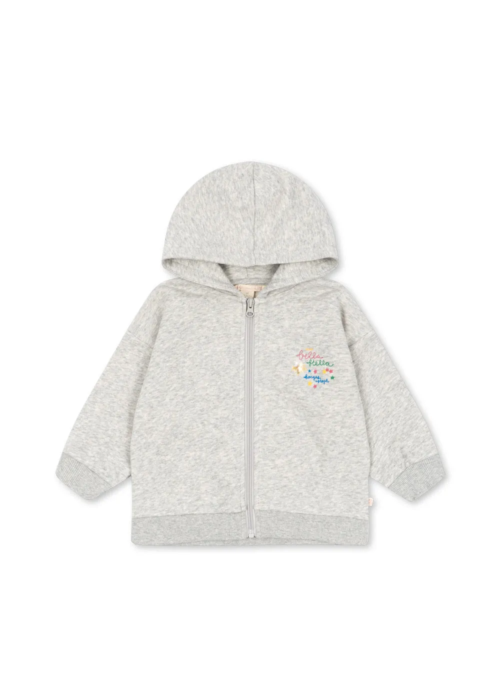 Konges Sløjd Lou Pailletten Zip Hoodie grey melange biokatoen