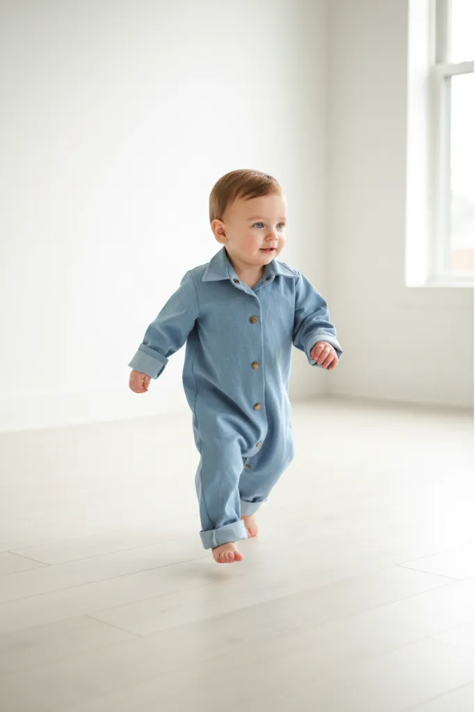 Louloúdi Cloudy jumpsuit denim meegroei tuinbroek