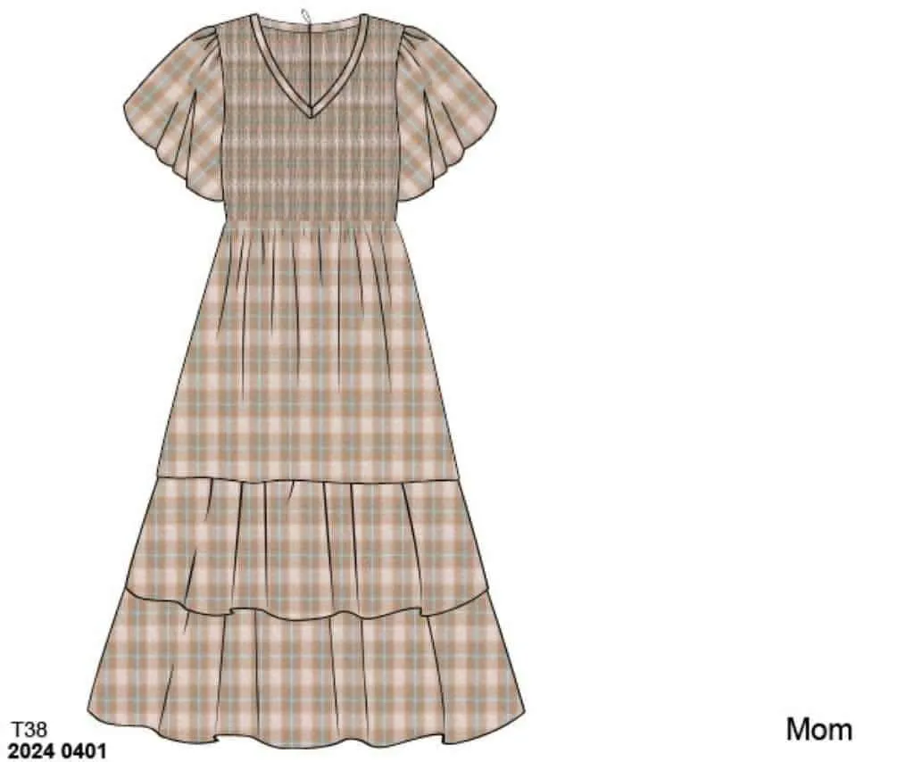 Busy Bee Smocks Will Anders maxi-jurk mom XS geweven