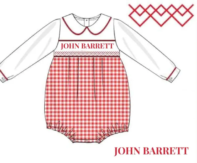 Busy Bee Smocks Christmas Name Smock romper John Barrett