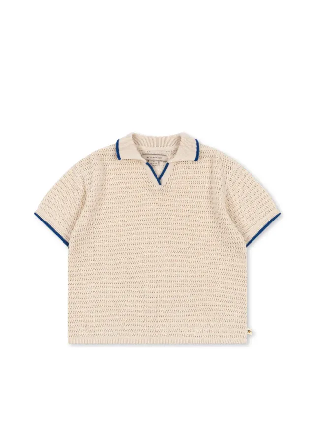Konges Sløjd Ivo Polo gebreide blouse seedpearl biokatoen