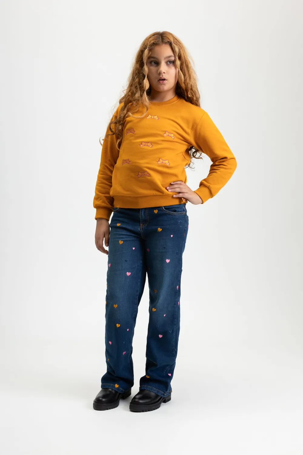 4President Khloe sweater meisjes yellow strikjes