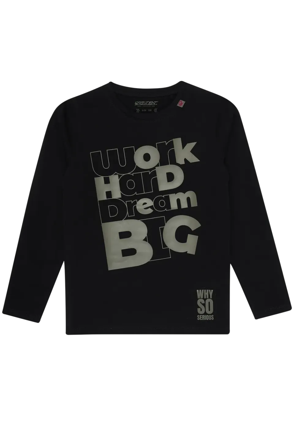 4President Gatlin Black jongensshirt zwart katoen