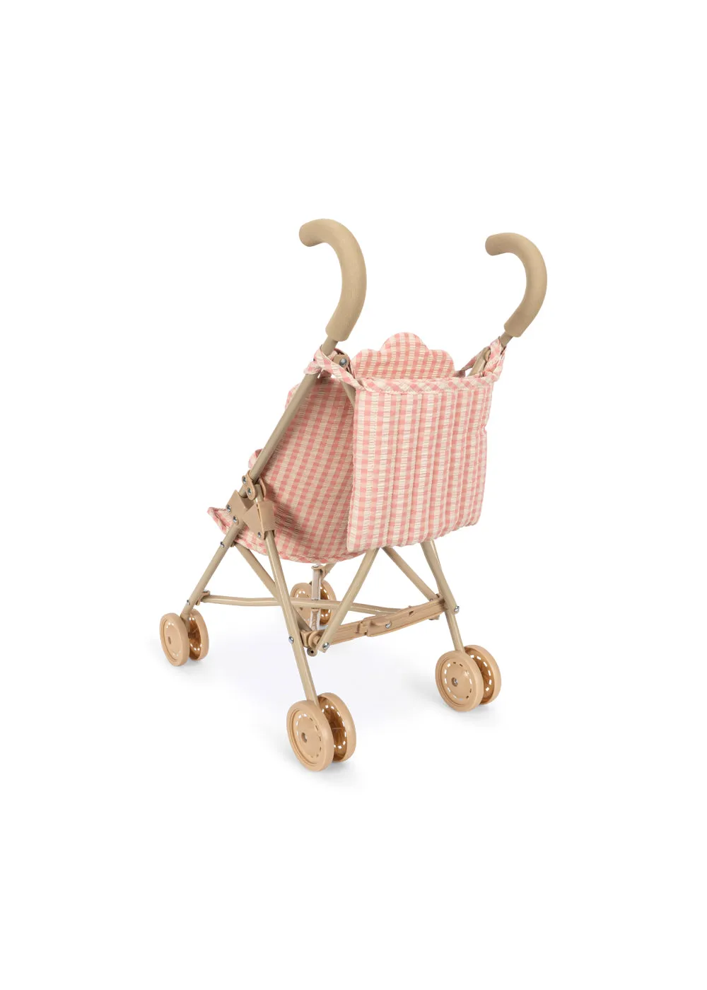 Konges Sløjd Poppy poppenwagenset pink check met pop