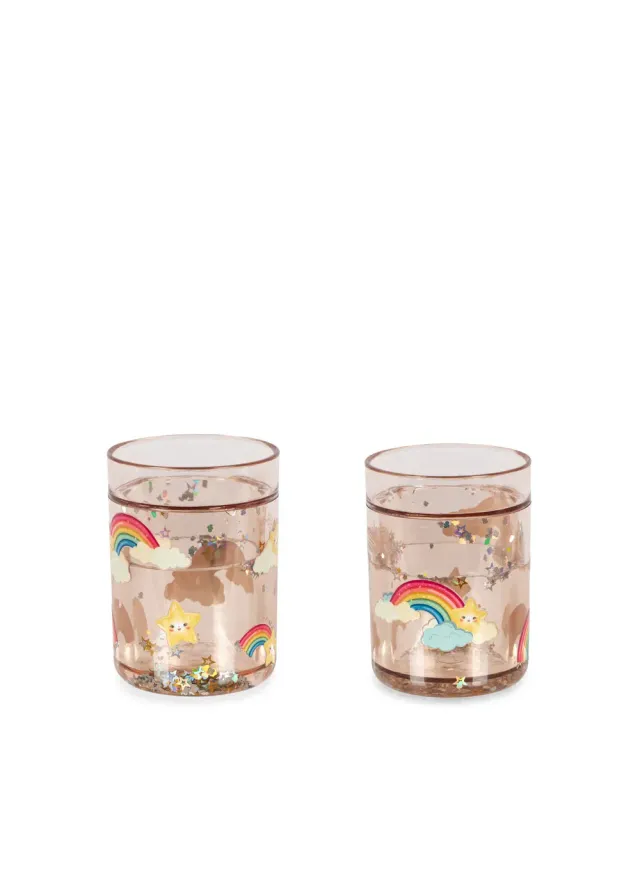 Konges Sløjd glitterbekers rainbow 2-pack 180 ml