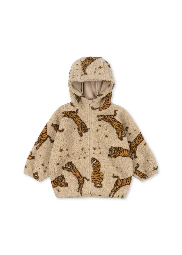 Konges Sløjd Jody teddy hoodie tiger met capuchon