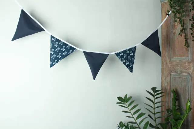 Een presentje Piratenpret vlaggenlijn 150 cm wit katoen