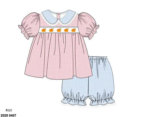 Busy Bee Smocks Hattie Pumpkins bubble setje 18M pompoen