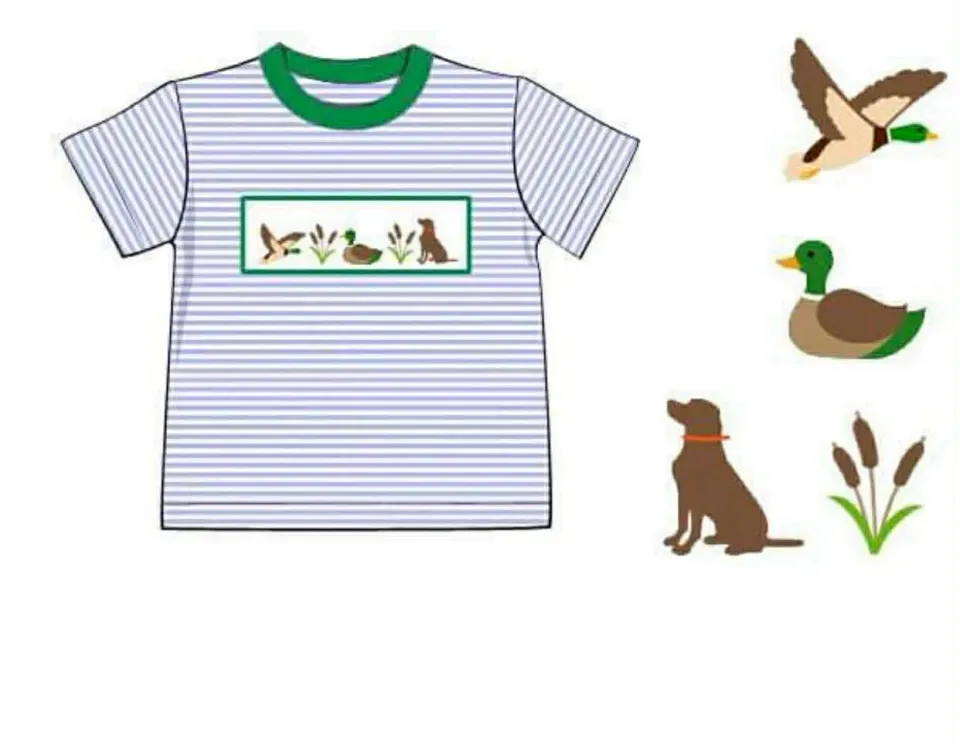Busy Bee Smocks Puppy Duck shirt jongens 6 tricot