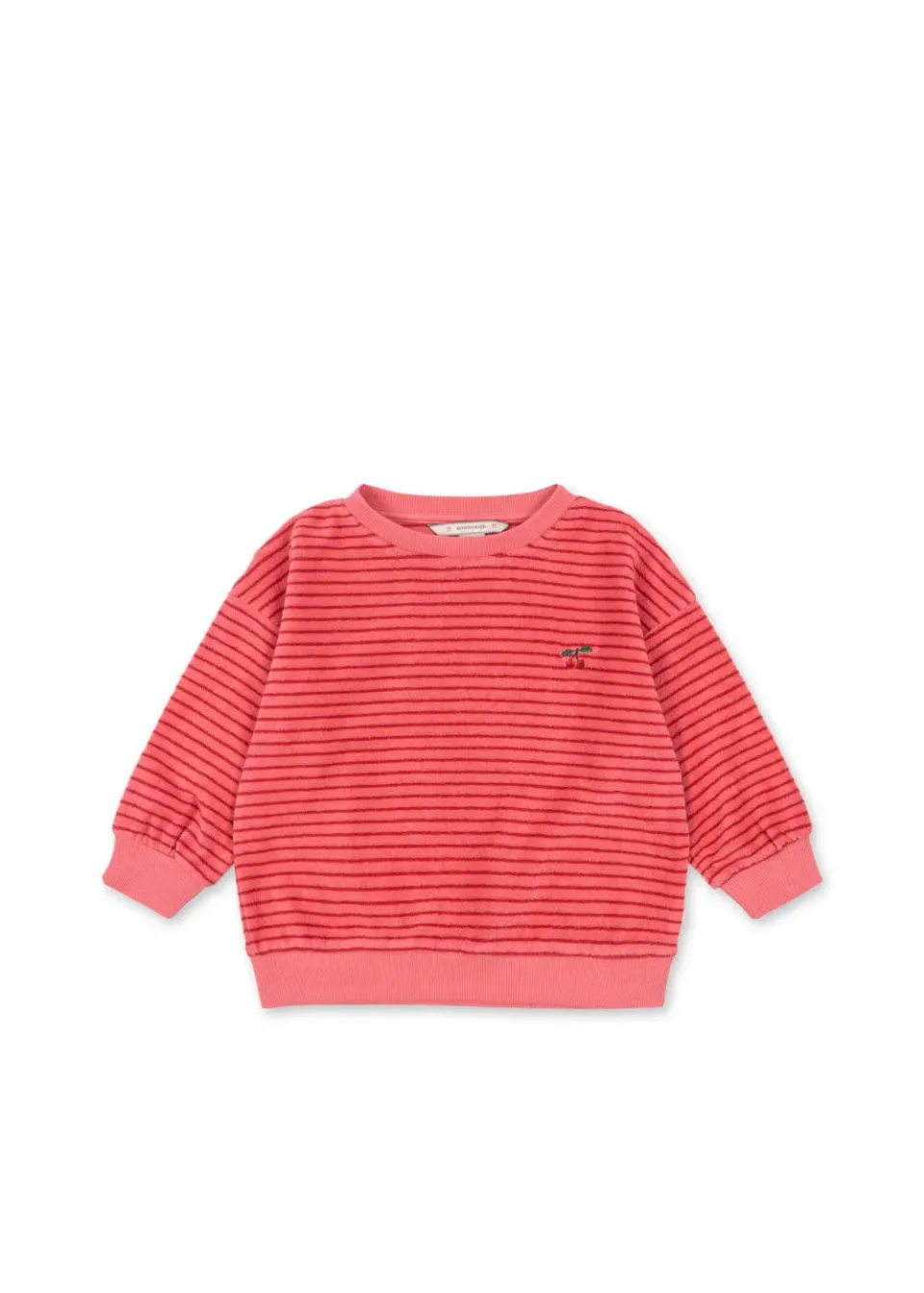 Konges Sløjd Itty Sweater trui cardinal rose stripe biokatoen