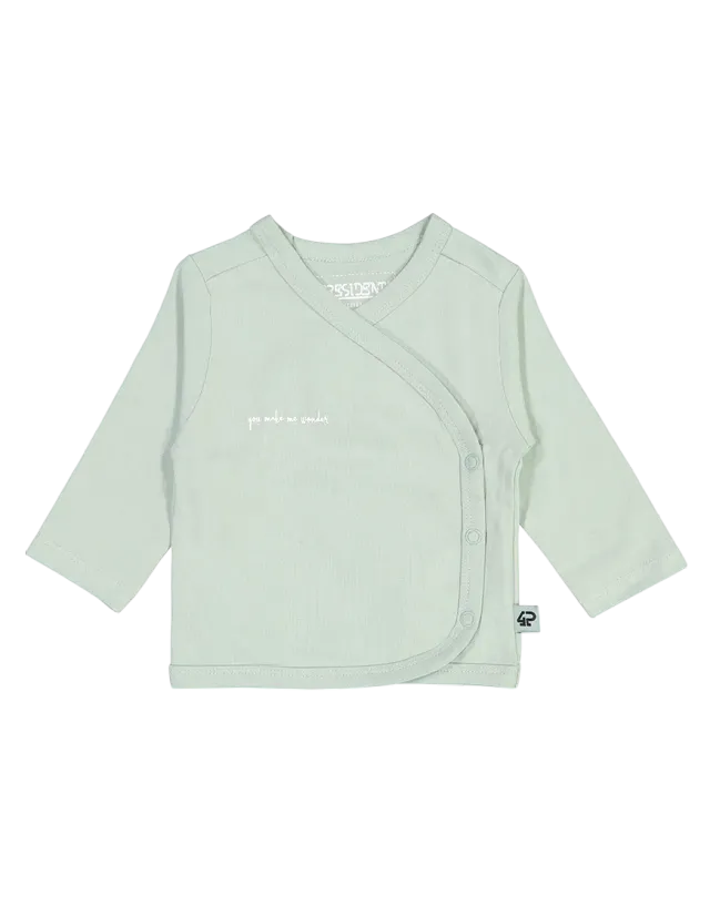 4President Hayden longsleeve baby grey mint katoen