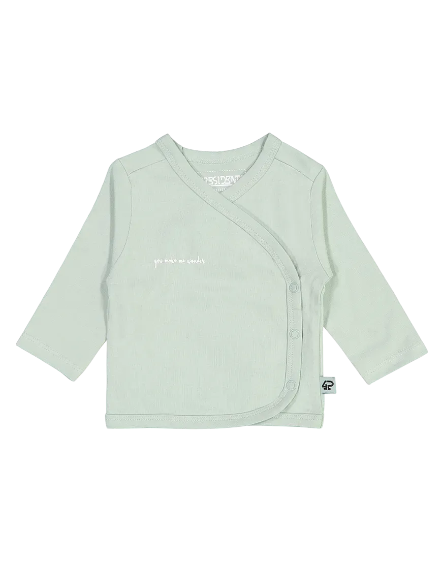 4President Hayden longsleeve baby grey mint katoen