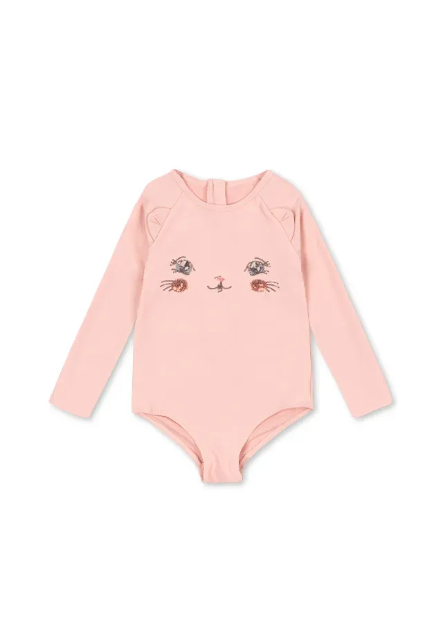 Konges Sløjd Kitty badpak powder pink lange mouw