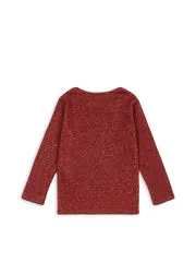 Konges Sløjd Roli blouse red dahlia rib met lurex