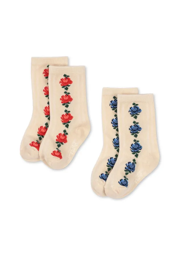 Konges Sløjd 2 pack sokken rose mix katoen